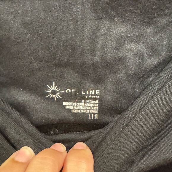 Aerie Superflare Foldover Black Leggings Size L NWOT - Picture 5 of 5